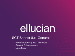 Banner Student 8.0 New Features and Functions
