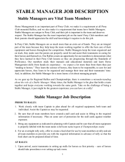 Stable Manager Job Description