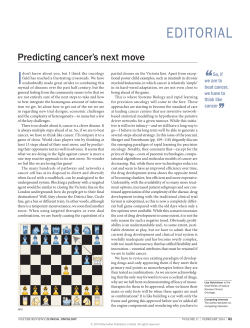 Predicting cancer`s next move