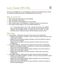 Lucity Create DSN Lucity Create DSN Utility Utility Utility