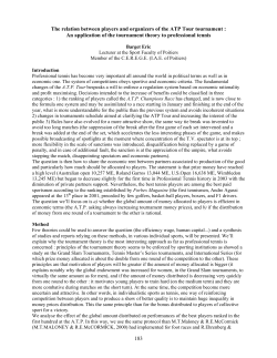 183 The relation between players and organizers of the ATP Tour