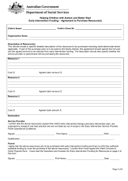 HCWA Agreement to Purchase Resources