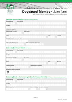Deceased Member claim form