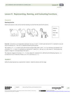 Algebra I Module 3, Topic B, Lesson 9: Student Version