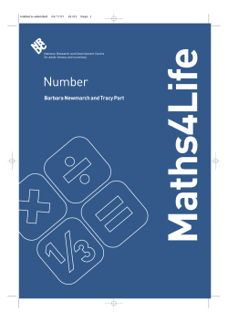 Maths4life Number booklet