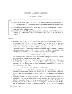 SECTION 1.1: AFFINE VARIETIES 1.1. (a) Let Y be the plane curve y