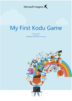 My First Kodu Game