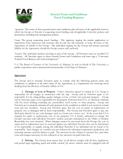 General Terms and Conditions Travel Funding Requests