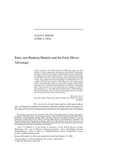 Entry into Banking Markets and the Early-Mover Advantage