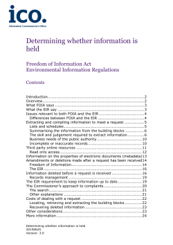 ICO lo Determining whether information is held