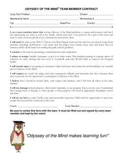 Team Member Contract - Odyssey of the Mind