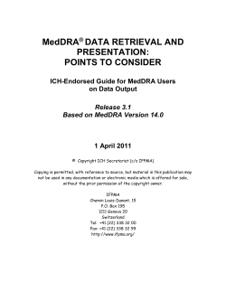 MedDRA&reg; TERM SELECTION: