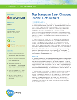 Top European Bank Chooses Strobe, Gets Results