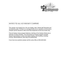 Notice to Ice Hockey Campers