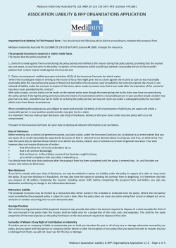 Important Facts Relating To This Proposal Form