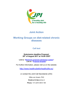 Joint Action Working Groups on diet