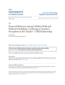 Prosocial Behavior among Children With and Without Disabilities