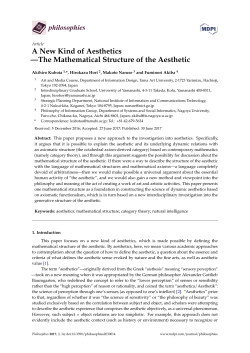 A New Kind of Aesthetics &mdash;The Mathematical Structure of