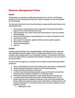 Behavior Management Policy