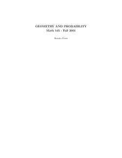 GEOMETRY AND PROBABILITY Math 545