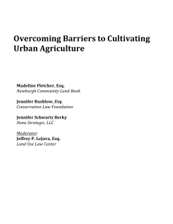 Overcoming Barriers to Cultivating Urban