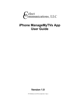 iPhone ManageMyTVs App User Guide