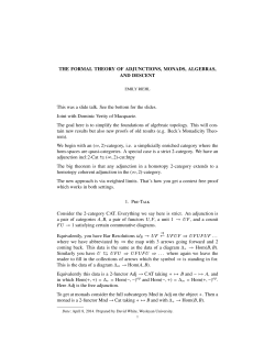 THE FORMAL THEORY OF ADJUNCTIONS, MONADS