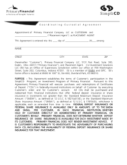 Custodial Agreement - Millennium Corporate Credit Union