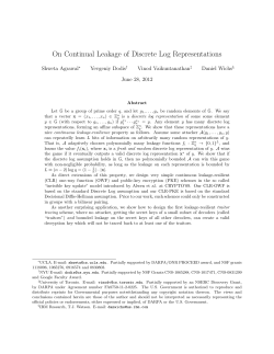 On Continual Leakage of Discrete Log Representations