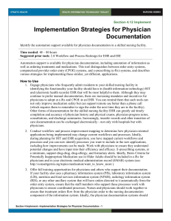 4 Implentation Strategies for Physician Documentation