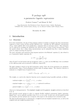 R package nplr n-parameter logistic regressions
