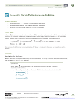 Lesson 25: Matrix Multiplication and Addition