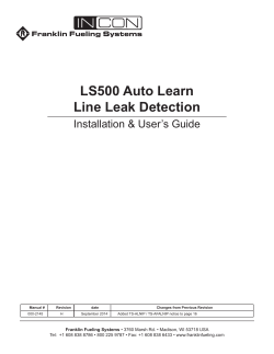 LS500 Auto Learn Line Leak Detection