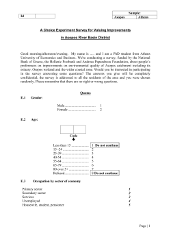 A Choice Experiment Survey for Valuing Improvements