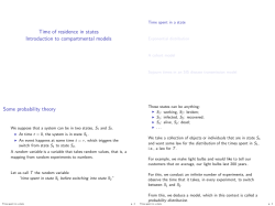 Time of residence in states Introduction to compartmental