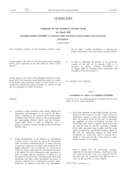 Guideline of the European Central Bank of 4 March 2010 amending