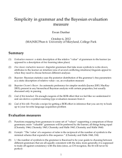 Simplicity in grammar and the Bayesian evaluation