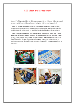 IEEE Meet and Greet event On the 2nd of September 2013 the IEEE