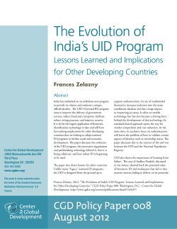 The Evolution of India`s UID Program