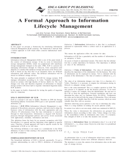 A Formal Approach to Information Lifecycle Management