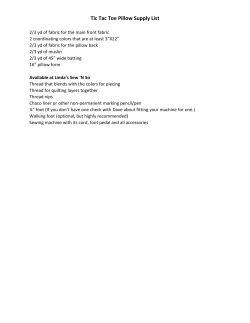 Tic Tac Toe Pillow Supply List