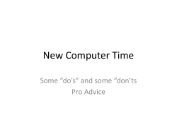 New Computer Time