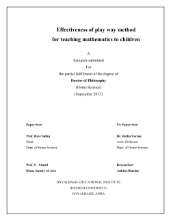 Effectiveness of play way method for teaching mathematics to children
