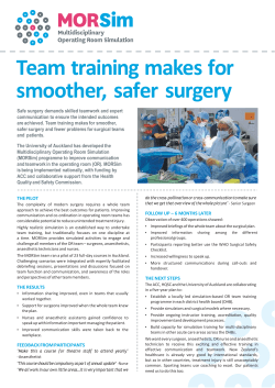 Team training makes for smoother, safer surgery