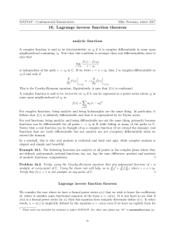 16. Lagrange inverse function theorem