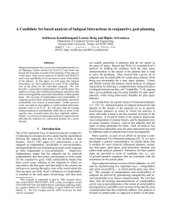 A Candidate Set based analysis of Subgoal Interactions in