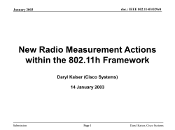 Radio Measurement Actions