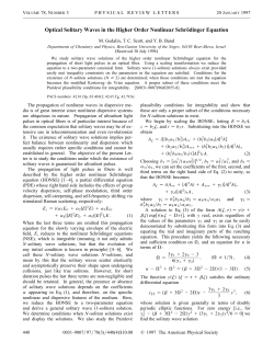 Optical Solitary Waves in the Higher Order Nonlinear Schr&ouml;dinger