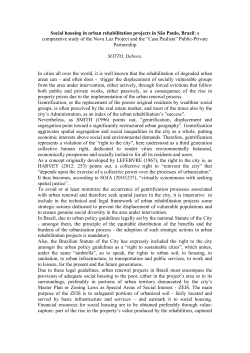 Social housing in urban rehabilitation projects in São Paulo, Brazil