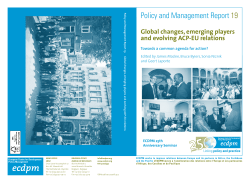 Global Changes, Emerging Players and Evolving ACP-EU